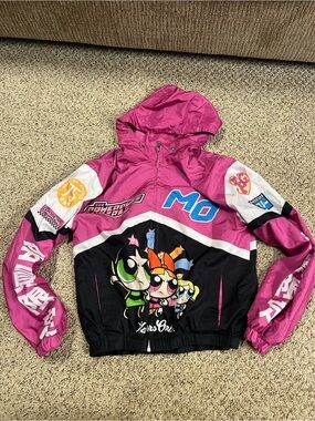 Members Only Pink Mesh Lined Jacket with The Powerpuff Girls Label